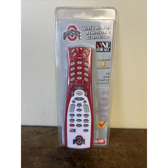 One For All Other - Ohio State Universal Remote Control TV DVD VCR Red White New In Package